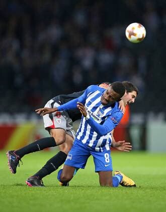 14 09 2017 Football UEFA Europe League 2017 2018 Group stage 1 Matchday Hertha BSC Berlin Athletic Bilbao in Olympic Stadium Berlin v l Mikel San Jose Athletic Bilbao against Salomon Kalou Hertha BSC Berlin