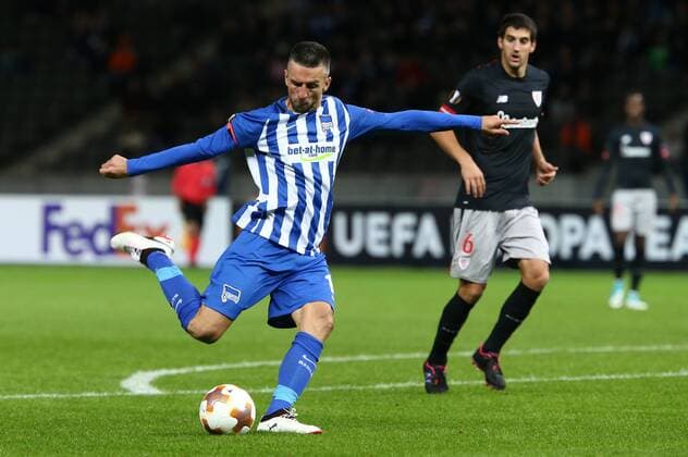 Vedad Ibisevic Mikel San Jose Single cut out Action shot Sports Football Football Europe League Euro League men Season 2017 2018 14 09 2017 Hertha BSC Berlin vs Athletic Bilbao