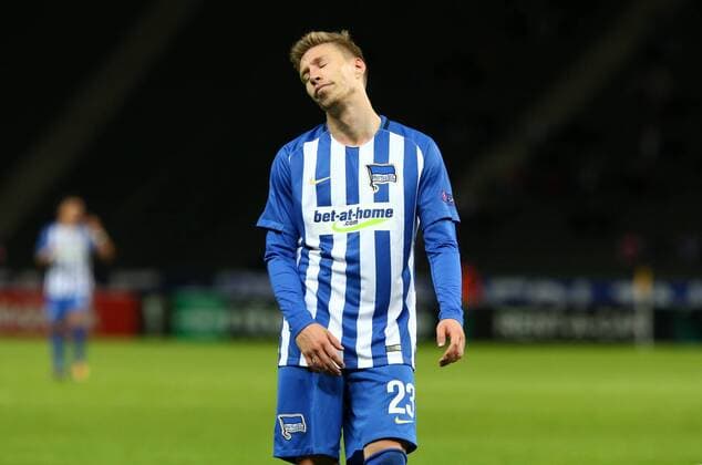 Mitchell Weiser disappointed Disappointment Sports Football Football Europe League Euro League men Season 2017 2018 14 09 2017 Hertha BSC Berlin vs Athletic Bilbao