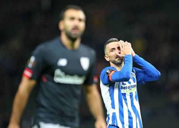 14 09 2017 Football UEFA Europe League 2017 2018 Group stage 1 Matchday Hertha BSC Berlin Athletic Bilbao in Olympic Stadium Berlin Vedad Ibisevic right Hertha BSC Berlin disappointed