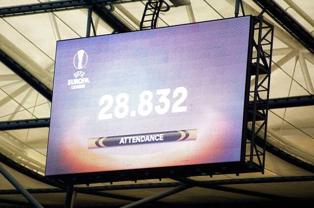 Football men Season 2017 2018 UEFA Europe League Group J 1 Matchday Hertha BSC Athletic Bilbao Scoreboard with Audience 14 09 2017 Copyright: xMichaelxHundtx xMatthiasxKochx