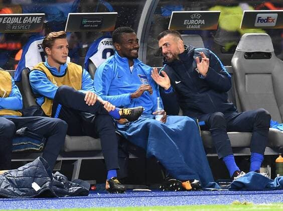 Football men Season 2017 2018 UEFA Europe League Group J 1 Matchday Hertha BSC Athletic Bilbao v l Niklas strong Hertha BSC and The replaced Salomon Kalou Hertha BSC and Vedad Ibisevic Hertha BSC on the Bank 14 09 2017 Copyright: xMichaelxHundtx xMatthiasxKochx