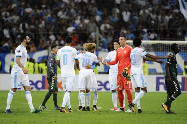 Joie Fin de match (OM) FOOTBALL : Marseille vs Konyaspor - Europa League - 14 09 2017 FranckPennant Panoramic 