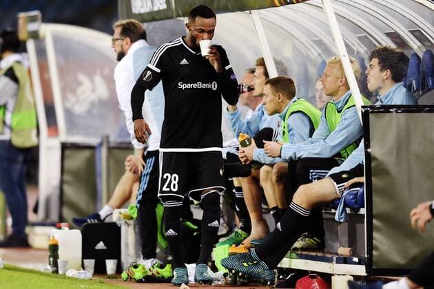 Fußball, EL, Real Sociedad San Sebastian - Rosenborg Trondheim 170914 Samuel Adegbenro, of Rosenborg, gets substituted during the UEFA Europa League match between Real Sociedad and Rosenborg on September 14, 2017 in San Sebastian. Photo: Vegard Wivestad GrÃ¸tt BILDBYRAN kod VG 170013  Copyright: VEGARDxWIVESTADxGRÃ?TT BB170914BB620