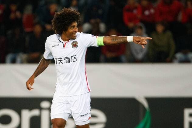Fußball, EL, SV Zulte Waregem - OGC Nizza Nice captain Dante celebrates after scoring during a soccer game between Belgian team SV Zulte Waregem and French club OGC Nice, Thursday 14 September 2017 in Waregem, the first match of the group stage (Group K) of the Europa League tournament. KURTxDESPLENTER  x05164551x