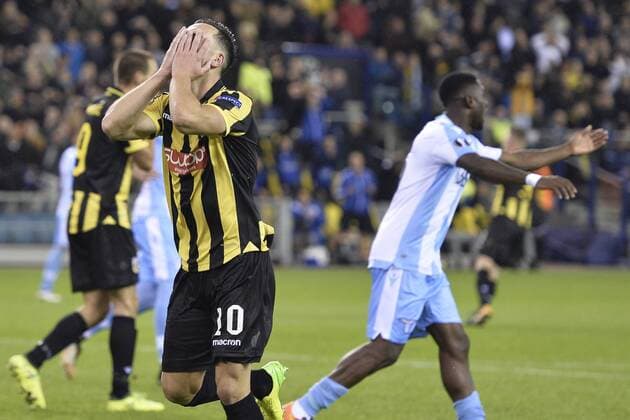 Fußball, EL, Vitesse Arnheim - Lazio Rom ARNHEM, GelreDome, 14-09-2017, 2017-2018, groepsfase, Europa League, Vitesse - Lazio Roma, Thomas Bruns baalt na een gemiste kans Vitesse - Lazio Roma  x1709237x