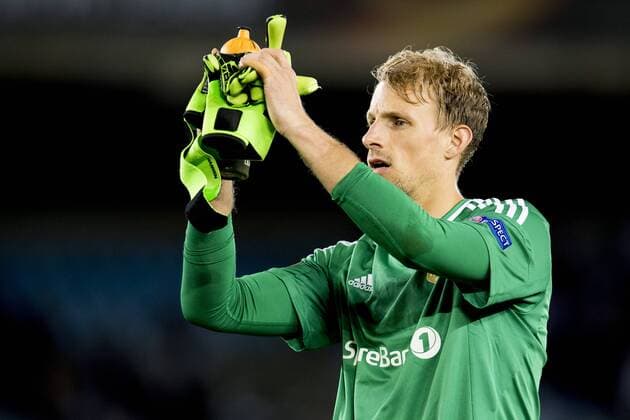Fußball, EL, Real Sociedad San Sebastian - Rosenborg Trondheim 170914 Goalkeeper Andre Hansen of Rosenborg after the UEFA Europa League match between Real Sociedad and Rosenborg on September 14, 2017 in San Sebastian. Photo: Vegard Wivestad Gr¿tt BILDBYRN kod VG 170013  Copyright: VEGARDxWIVESTADxGR¯TT BB170914ZC004