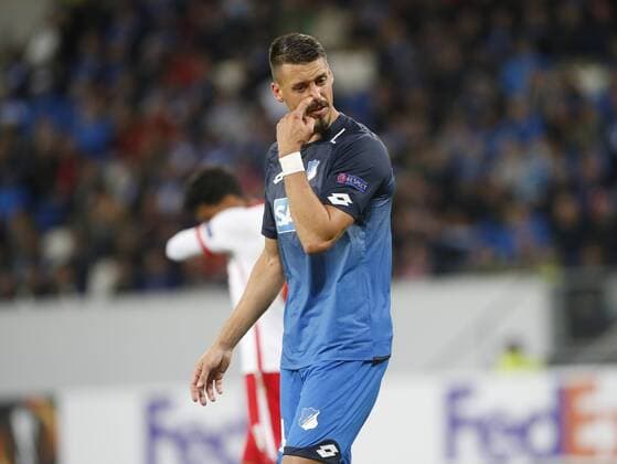 Sandro Wagner Hoffenh disappointed TSG 1899 Hoffenheim Sporting Braga Sinsheim ger 14 09 2017 Europe League 2017 2018