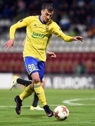 VUKADIN VUKADINOVIC of Zlin in action during the Football Europa League 1st round group F match: Fastav Zlin vs Sheriff Tiraspol in Olomouc, Czech Republic, September 14, 2017. (CTKxPhoto LudekxPerina) CTKPhotoP201709141026301  LPE 010