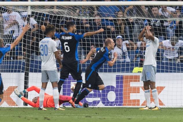 Andrea Masiello (Atalanta), SEPTEMBER 14, 2017 - Football Soccer : Andrea Masiello of Atalanta celebrates after scoring their 1st goal during the UEFA Europa League Group E match between Atalanta BC 3-0 Everton FC at Mapei Stadium - Citta del Tricolore in Reggio Emilia, Italy. Noxthirdxpartyxsales  (ptmb113576)