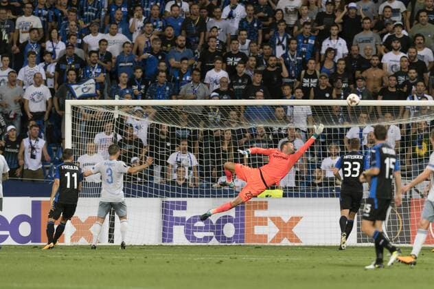 Maarten Stekelenburg (Everton), SEPTEMBER 14, 2017 - Football Soccer : Alejandro Gomez of Atalanta celebrates after scoring their 2nd goal during the UEFA Europa League Group E match between Atalanta BC 3-0 Everton FC at Mapei Stadium - Citta del Tricolore in Reggio Emilia, Italy. Noxthirdxpartyxsales  (ptmb113582)