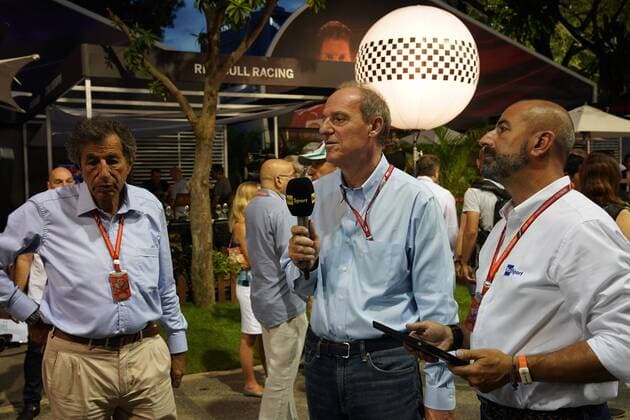 Singapore Grand Prix 14 - 17 September 2017 16.09.2017 - Free Practice 3, (L-R) Pino Allievi (ITA) Journalist, Marco Franzelli (ITA) Journalist and Ivan Capelli (ITA) ACI Milano, President 