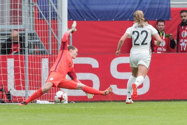 Ingolstadt Germany 16 09 2017 FIFA World Cup Qualifier 2017 18 Season Germany Slovenia Results to 4 0 with v l Sonja Cevnik SLO and TaBeA Kemme ger