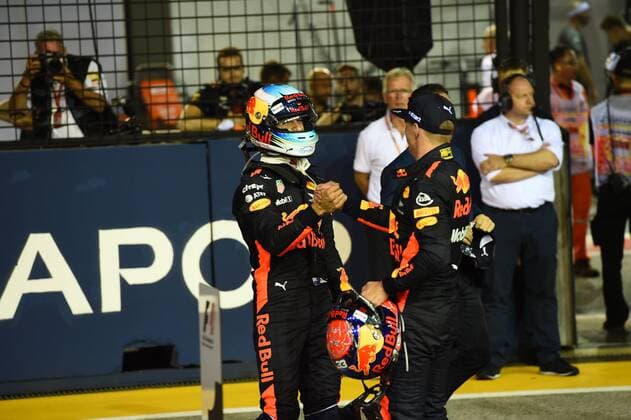 Daniel Ricciardo out 3 Red Bull Racing Max Verstappen nel 33 Red Bull Racing grand Prize from Singapore 2017 Qualifying motor aviation Formula 1 16 09 2017 Singapore Copyright: xAndre Eibner-Pressefotox EP_JAE