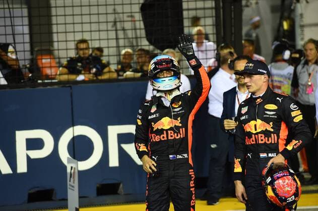 Daniel Ricciardo out 3 Red Bull Racing Max Verstappen nel 33 Red Bull Racing grand Prize from Singapore 2017 Qualifying motor aviation Formula 1 16 09 2017 Singapore Copyright: xAndre Eibner-Pressefotox EP_JAE