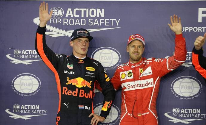 Max Verstappen Red Bull Racing Sebastian Vettel Scuderia Ferrari Formula 1 GP Singapore 16 09 2017 Photo mspb Lukas Gorys Max Verstappen Sebastian Vettel Formula 1 GP Singapore