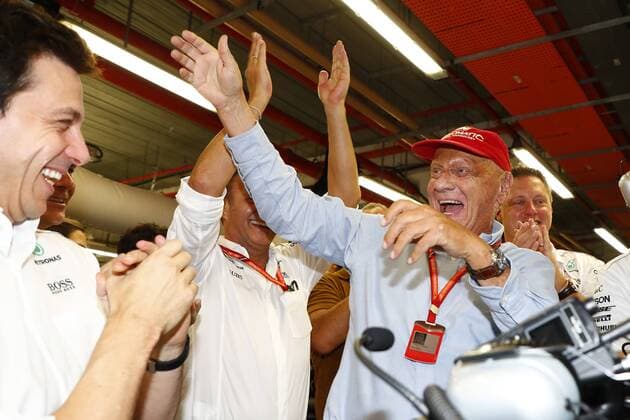 Motorsports: FIA Formula One World Championship WM Weltmeisterschaft 2017, Grand Prix of Singapore, Toto Wolff (AUT, Mercedes AMG Petronas Formula One Team), Niki Lauda (AUT, Mercedes AMG Petronas Formula One Team), Singapore Singapore