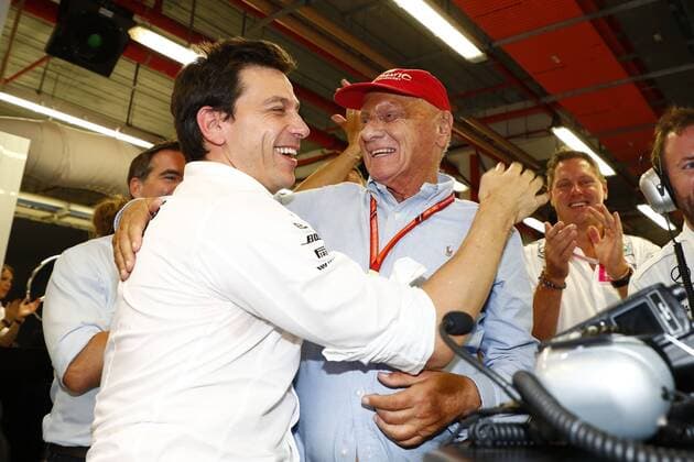 Motorsports: FIA Formula One World Championship WM Weltmeisterschaft 2017, Grand Prix of Singapore, Toto Wolff (AUT, Mercedes AMG Petronas Formula One Team), Niki Lauda (AUT, Mercedes AMG Petronas Formula One Team), Singapore Singapore