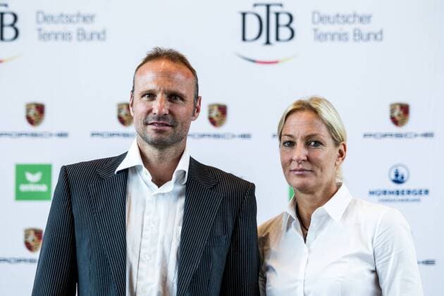 Jens Gerlach Fed Cup Captain German Tennis Confederation and Barbara Rittner DTB DTB Press conference Stuttgart City Hall Stuttgart Copyright: xWuechner Eibner-Pressefotox EP_NWR