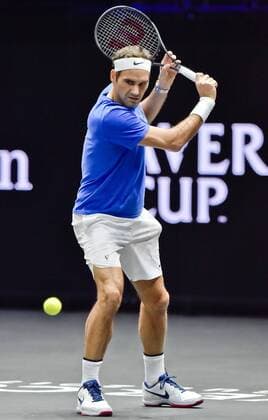 Swiss tennis player ROGER FEDERER in action during the training session prior to the first edition of the Laver Cup tennis tournament in Prague, Czech Republic, on September 20, 2017. The team of Europe will compete with the world selection. (CTKxPhoto VitxSimanek) CTKPhotoP201709200882101  VIS 010