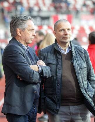 Erfurt 20 09 2017 FC Rot Weiß Erfurt vs SpVgg Unterhaching in the image of the President Rolf Rombach and Vice President Thomas Kalt RWE