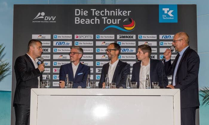 PK The Technicians Beach Tour Tour 2018 Hamburg on 21 09 2017 Zeljko Karajica CEO 7Sports Andreas Buendert Head of Marketing Marketing Tehniker Thomas Krone President DVV Arne Dirks Managing Director Deutshe Volleyball Sport GmbH Frank Ehrich Comtent GmbH PK The technicians Beach Tour Tour 2018 on 21 09 2017 Beach Center Hamburg xPWx