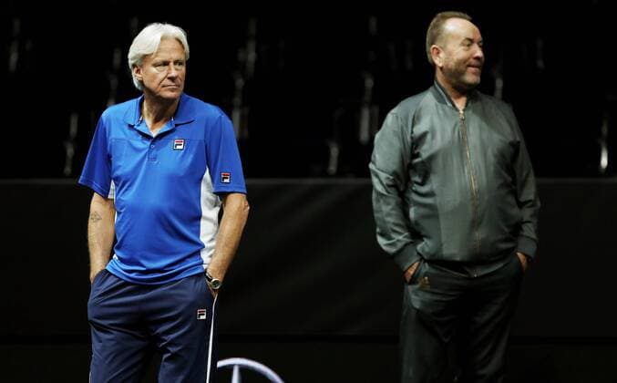 TENNIS - Laver Cup 2017 PRAGUE,CZECH REPUBLIC,22.SEP.17 - TENNIS - Laver Cup, Team Europe vs Team World. Image shows Bjoern Borg (SWE) and Guenter Bresnik (AUT). GEPAxpictures xMatthiasxHauer