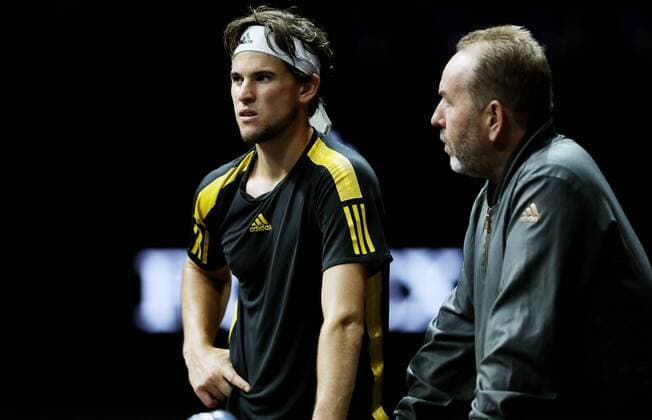 TENNIS - Laver Cup 2017 PRAGUE,CZECH REPUBLIC,22.SEP.17 - TENNIS - Laver Cup, Team Europe vs Team World. Image shows Dominic Thiem (AUT) and Guenter Bresnik (AUT). GEPAxpictures xMatthiasxHauer