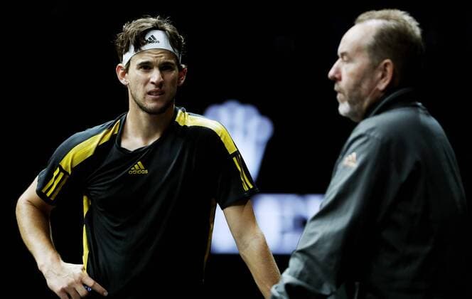 TENNIS - Laver Cup 2017 PRAGUE,CZECH REPUBLIC,22.SEP.17 - TENNIS - Laver Cup, Team Europe vs Team World. Image shows Dominic Thiem (AUT) and Guenter Bresnik (AUT). GEPAxpictures xMatthiasxHauer