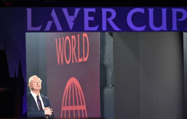 Australian former tennis player ROD LAVER attends the first edition of the Laver Cup tennis tournament in Prague, Czech Republic, on September 22, 2017. The team of Europe will compete with the world selection. (CTKxPhoto MichalxKamaryt) CTKPhotoP201709220456101  KMT_0402