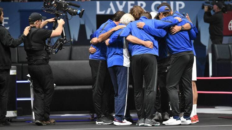 European Team is seen prior to the first match within the first edition of the Laver Cup tennis tournament in Prague, Czech Republic, on September 22, 2017. The team of Europe will compete with the world selection. (CTKxPhoto MichalxKamaryt) CTKPhotoP201709220463301  KMT_0462-1