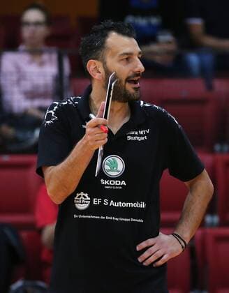 BAU 22.09.2017 Stuttgart Volleyball Allianz MTV Stuttgart vs. Shangai Bright Ubest, Trainer Giannis Athanasopoulos (Stuttgart)