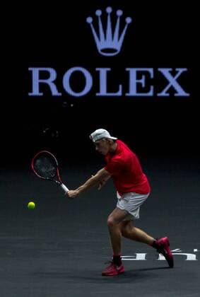 September 22, 2017 - Prague, Czech Republic - Team World player Denis Shapovalov of Canada returns the ball to Team Europe player Alexander Zverev of Germany during the first day at Laver Cup on Sept 22, 2017 in Prague, Czech Republic. Laver Cup - Day One  - ZUMAn230 20170922_zaa_n230_507 Copyright: xRobertxSzaniszlox