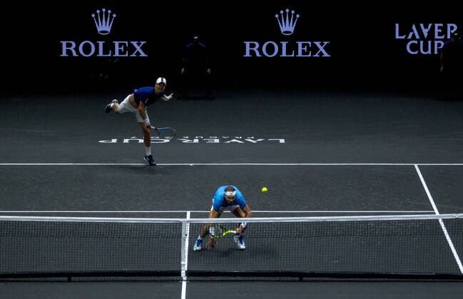 Bilder des Tages - SPORT September 22, 2017 - Prague, Czech Republic - Rafael Nadal and Tomas Berdych of Team Europe in action during there doubles match against Nick Kyrgios ans Jack Sock of Team World on the first day of the Laver Cup on September 22, 2017 in Prague, Czech Republic. The Laver Cup consists of six European players competing against their counterparts from the rest of the World. Europe will be captained by Bjorn Borg and John McEnroe will captain the Rest of the World team. The event runs from 22-24 September. Laver Cup - Day One  - ZUMAn230 20170922_zaa_n230_509 Copyright: xRobertxSzaniszlox