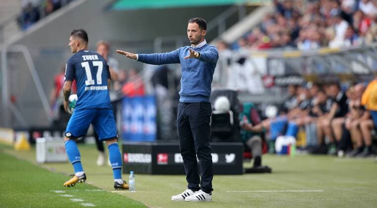 Fussball 1. Bundesliga: TSG 1899 Hoffenheim - FC Schalke 04, 6. Spieltag am 23.09.2017 in der Wirsol Rhein Neckar Arena, xmdx, Domenico TEDESCO (Trainer, FC Schalke 04) TSG 1899 Hoffenheim - FC Schalke 04