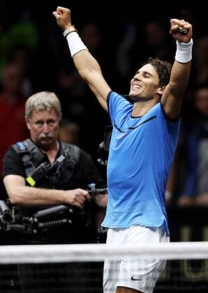 TENNIS - Laver Cup 2017 PRAGUE,CZECH REPUBLIC,23.SEP.17 - TENNIS - Laver Cup, Team Europe vs Team World. Image shows the rejoicing of Rafael Nadal (ESP). GEPAxpictures xMatthiasxHauer