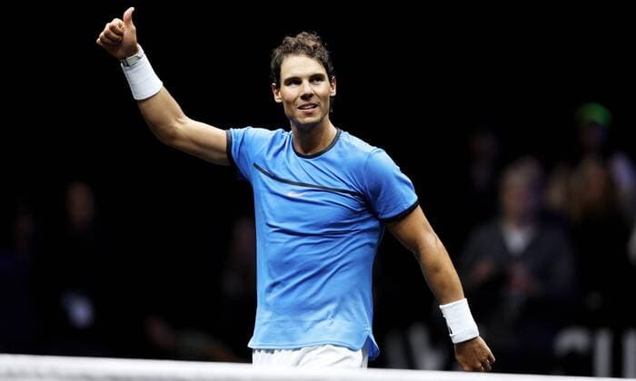 TENNIS - Laver Cup 2017 PRAGUE,CZECH REPUBLIC,23.SEP.17 - TENNIS - Laver Cup, Team Europe vs Team World. Image shows the rejoicing of Rafael Nadal (ESP). GEPAxpictures xMatthiasxHauer