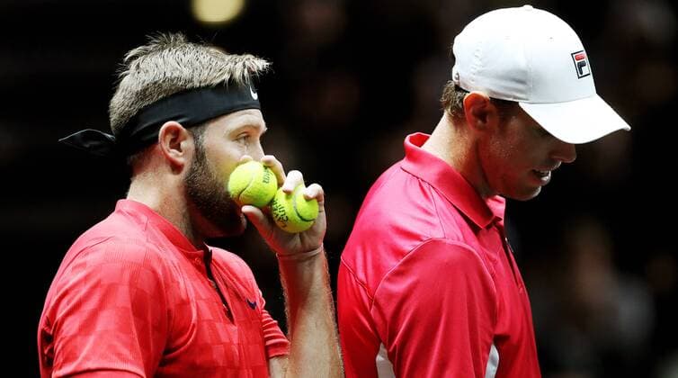 TENNIS - Laver Cup 2017 PRAGUE,CZECH REPUBLIC,23.SEP.17 - TENNIS - Laver Cup, Team Europe vs Team World. Image shows Jack Sock and Sam Querrey (USA). GEPAxpictures xMatthiasxHauer