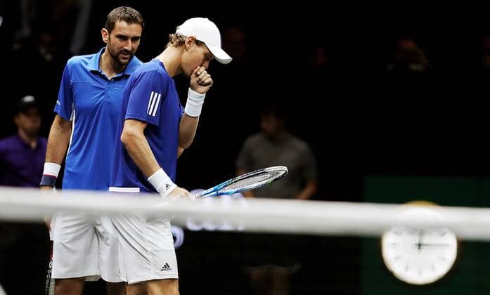 TENNIS - Laver Cup 2017 PRAGUE,CZECH REPUBLIC,24.SEP.17 - TENNIS - Laver Cup, Team Europe vs Team World. Image shows Marin Cilic (CRO) and Tomas Berdych (CZE). GEPAxpictures xMatthiasxHauer