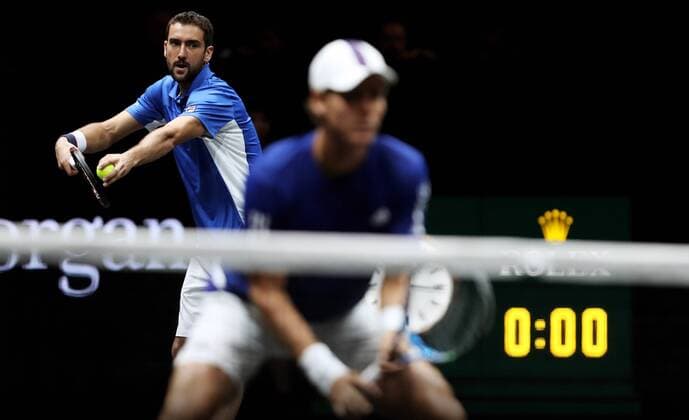TENNIS - Laver Cup 2017 PRAGUE,CZECH REPUBLIC,24.SEP.17 - TENNIS - Laver Cup, Team Europe vs Team World. Image shows Marin Cilic (CRO) and Tomas Berdych (CZE). GEPAxpictures xMatthiasxHauer