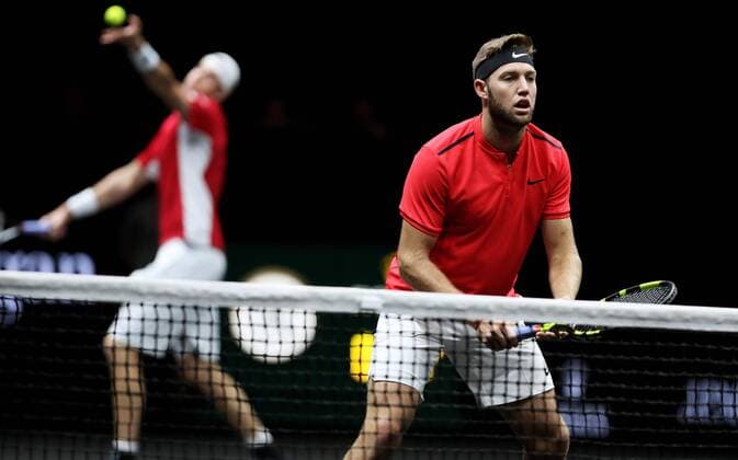 TENNIS - Laver Cup 2017 PRAGUE,CZECH REPUBLIC,24.SEP.17 - TENNIS - Laver Cup, Team Europe vs Team World. Image shows John Isner and Jack Sock (USA). GEPAxpictures xMatthiasxHauer