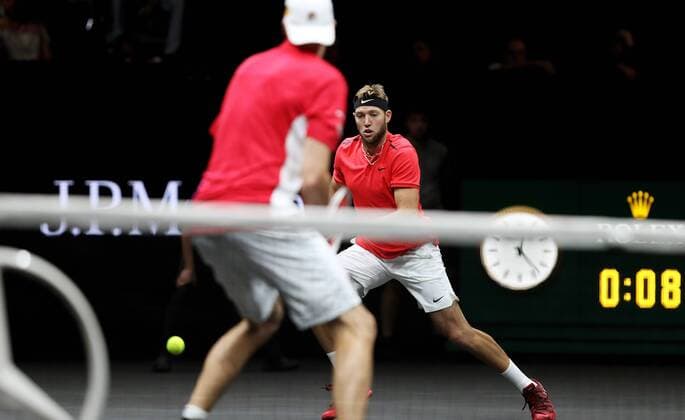 TENNIS - Laver Cup 2017 PRAGUE,CZECH REPUBLIC,24.SEP.17 - TENNIS - Laver Cup, Team Europe vs Team World. Image shows John Isner and Jack Sock (USA). GEPAxpictures xMatthiasxHauer