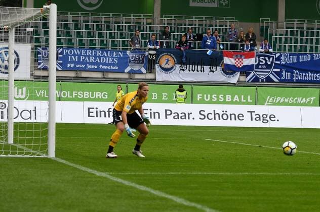 Torfrau Justien Odeurs (Jena), Fussball, Allianz-Frauen-Bundesliga, VfL Wolfsburg - FF USV Jena xPW001F2Px