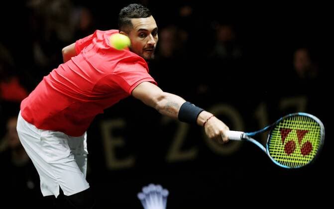 TENNIS - Laver Cup 2017 PRAGUE,CZECH REPUBLIC,24.SEP.17 - TENNIS - Laver Cup, Team Europe vs Team World. Image shows Nick Kyrgios (AUS). GEPAxpictures xMatthiasxHauer