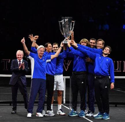Bilder des Tages - SPORT Winning Europe Team: Rod Laver,Bjorn Borg,Rafael Nadal,,Roger Federer,Sascha Zverev,Marian Cilic,Thomas Berdych,Dominic Thiem