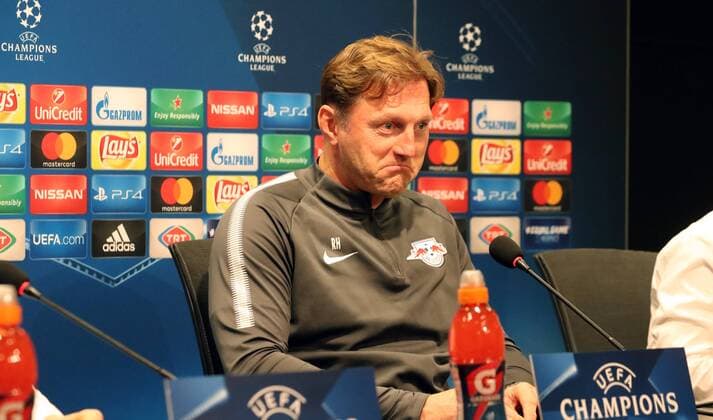 RB Leipzig - Pressekonferenz Fussball Champions League Istanbul, 25.09.2017, Vodafone Park, Fussball, UEFA Champions League, Gruppe G, 2.Spieltag , Besiktas Istanbul vs. RB Leipzig , Pressekonferenz am Vortag des Spieles. , Im Bild; Trainer Ralph Hasenhüttl Hasenhuettl, RB Leipzig ,