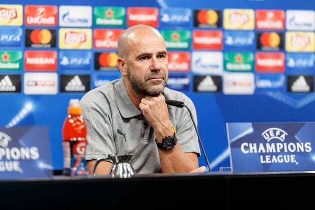 Dortmund, Germany, 25.09.2017, UEFA Champions League Pressekonferenz, BV Borussia Dortmund, Trainer Peter Bosz (BVB) ( DeFodi507
