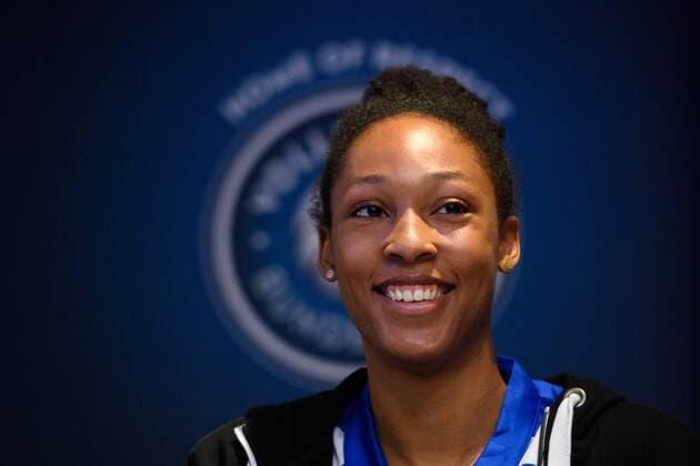 26.09.2017, Crowne Plaza Schweizerhof, Hannover Volleyball, Supercup, Pressekonferenz Lauren Barfield (Schweriner SC)