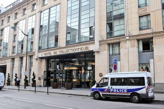 Polizei vor dem FC Bayern Team Hotel, Ankunft am Team Hotel FC Bayern, Paris Saint-Germain vs. FC Bayern Muenchen, Champions League, Fussball, 26.09.2017, Paris Copyright: xHarryxLangerx xEibner-Pressefotox EP_HLR