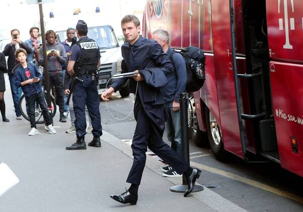 Thomas Mueller (FC Bayern Muenchen 25), Ankunft am Team Hotel FC Bayern, Paris Saint-Germain vs. FC Bayern Muenchen, Champions League, Fussball, 26.09.2017, Paris Copyright: xHarryxLangerx xEibner-Pressefotox EP_HLR